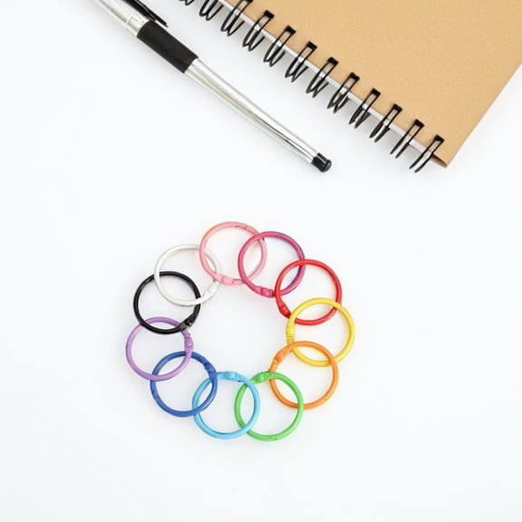 KONTONTY 140pcs Sleek Design Mini Keyring Rings Metal Assorted Color For Creative Use Office Use