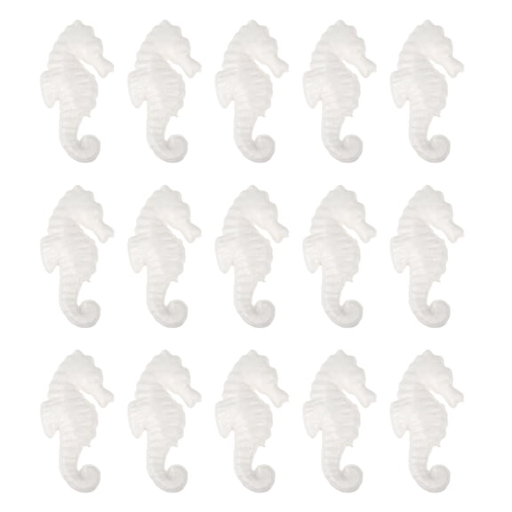KONTONTY 15Pcs White Seahorse Shape Foam Model for DIY Painting and Craft Decor Projects