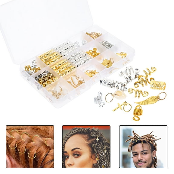 KONTONTY 159-Piece Hair Jewelry Set for Braids, Metal Hair Pendants, , and Charms for Prom, Parties, and Special Events