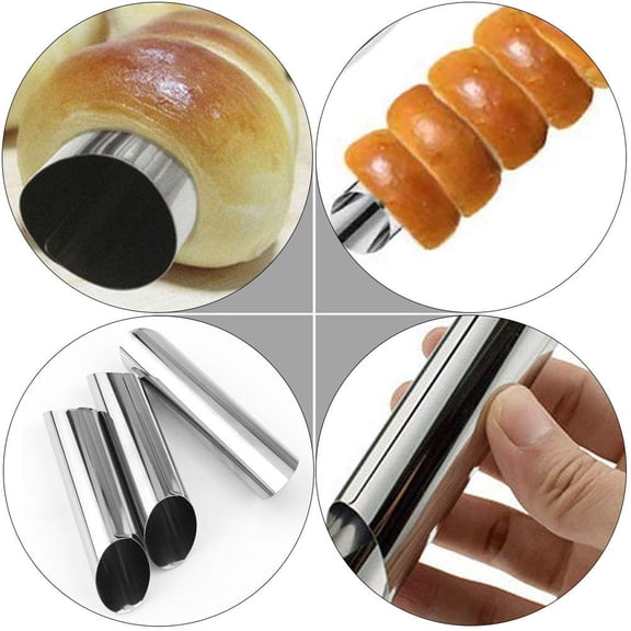 KONTONTY 15Pcs Corrosion Resistant Stainless Steel Croissants Tubes for Baking Convenience
