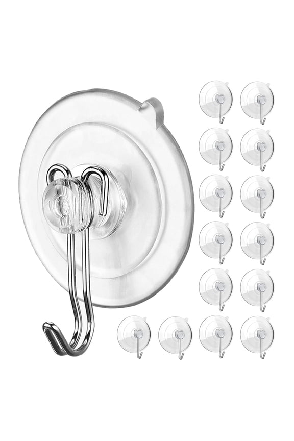 15pcs Heavy Duty Suction Cup Hooks Towel Hangers For Glass Windows Signs Holiday Ornaments Suncatchers Tile Bathroom Shower Kitchen Scarf Keychain Backpacks