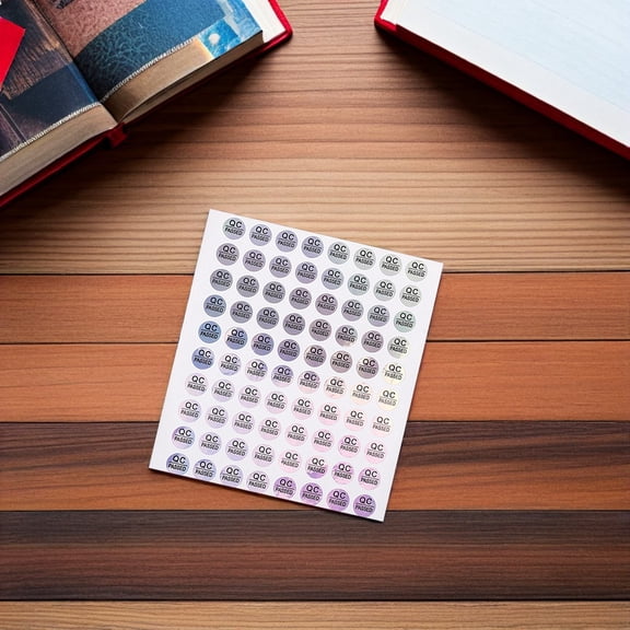 KONTONTY 1600Pcs Plated Silver Quality Test Labels Stickers with Clear Print for Warehouse Use