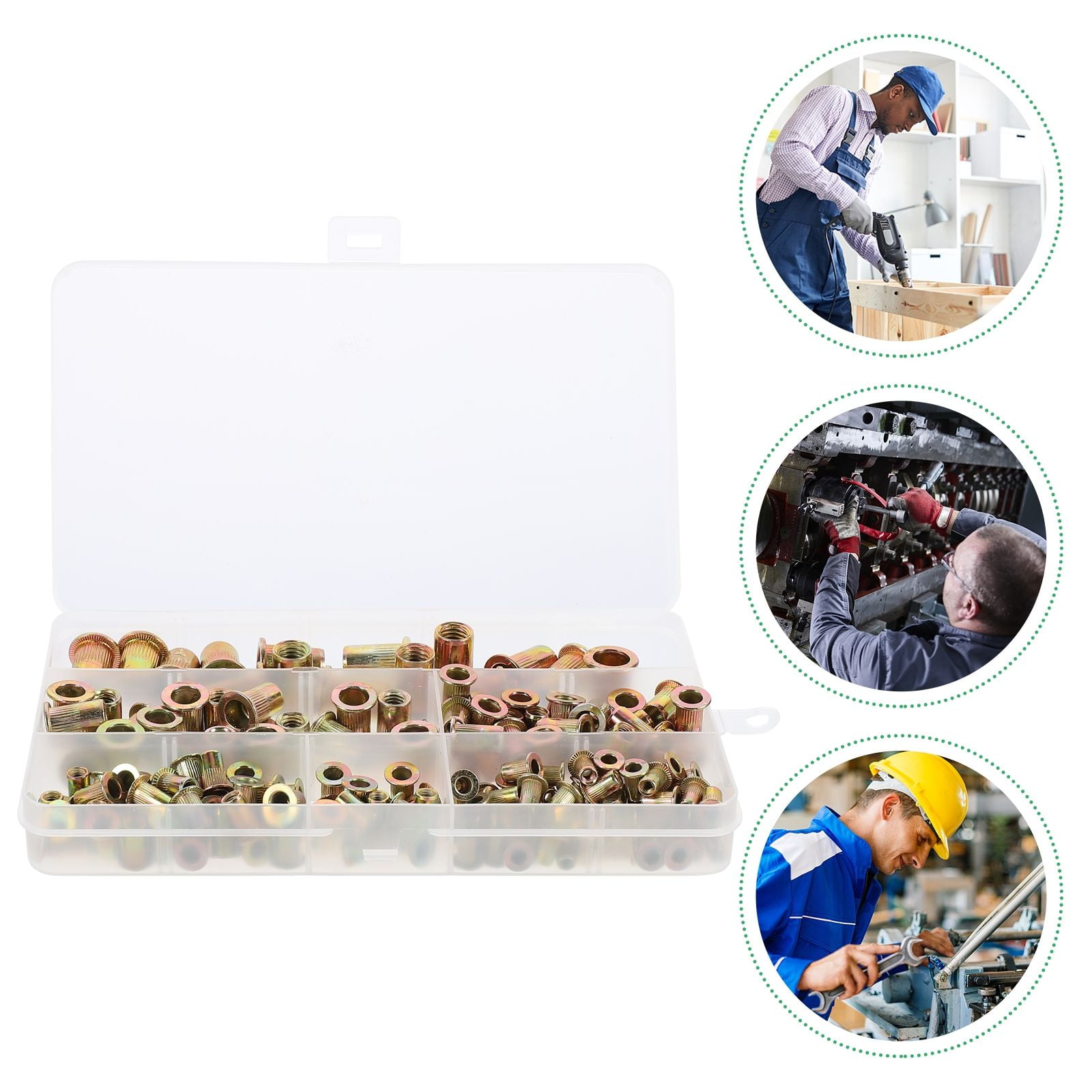 KONTONTY 165Pcs Threaded Insert Rivet Nuts Zinc Plated for Convenient ...