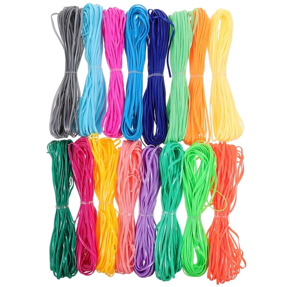 KONTONTY 16Pcs Assorted Color PVC Knitting String for DIY Lacing Crafts and Jewelry Making