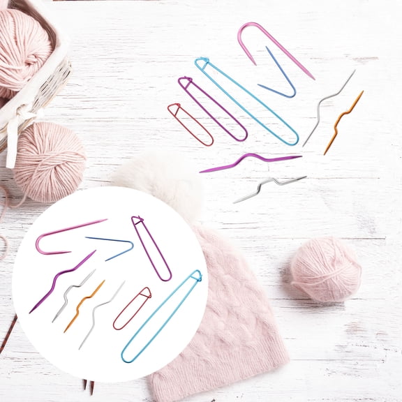 KONTONTY 18Pcs Knitting Cable Stitch Holder Aluminum U Shaped Needle For Sweater Making