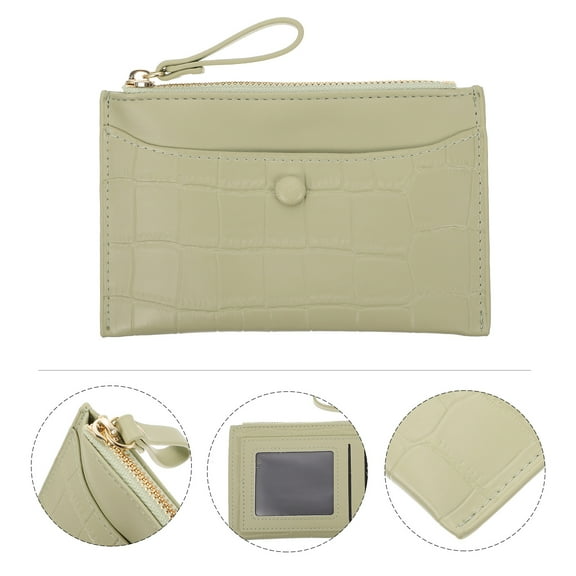 KONTONTY Green PU Wallet with Multiple Compartments for , Cards, and Small Essentials - 1 Piece