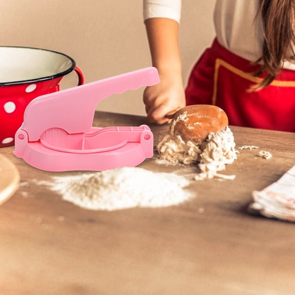 KONTONTY 1Pc Dumpling Wrapper Mold Dough Presser Pink Kitchen Gadget Easy Clean