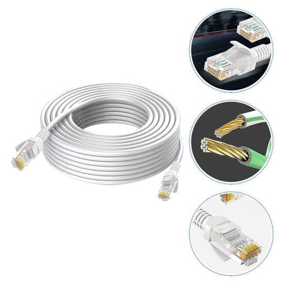 KONTONTY 1Pc Ultrathin White Network Cable Cat5e for Computer Router Lan Connection