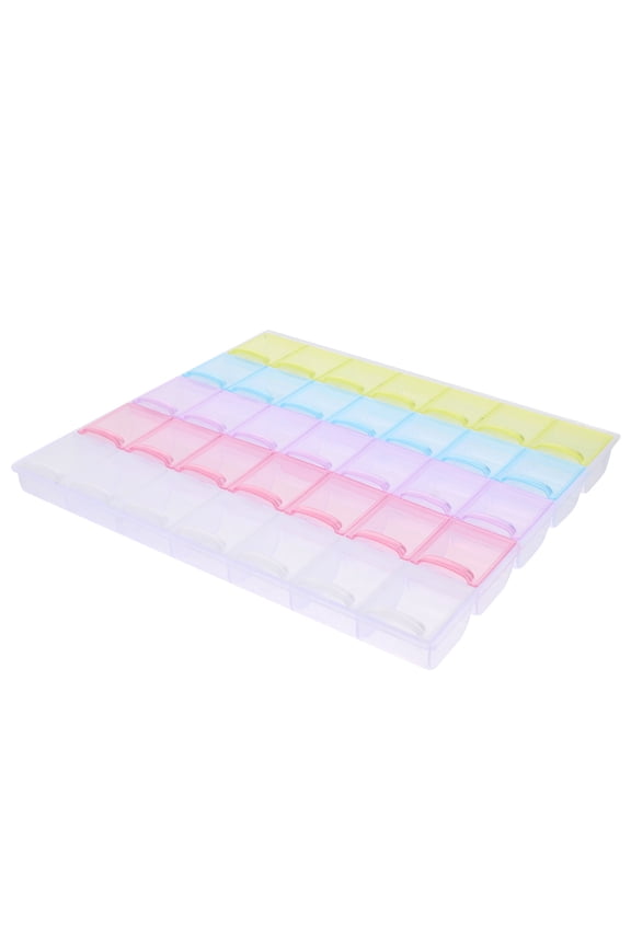 1Pc Plastic Compartment Box with 35 Lidded Sections for Jewelry Beads and Rhinestones
