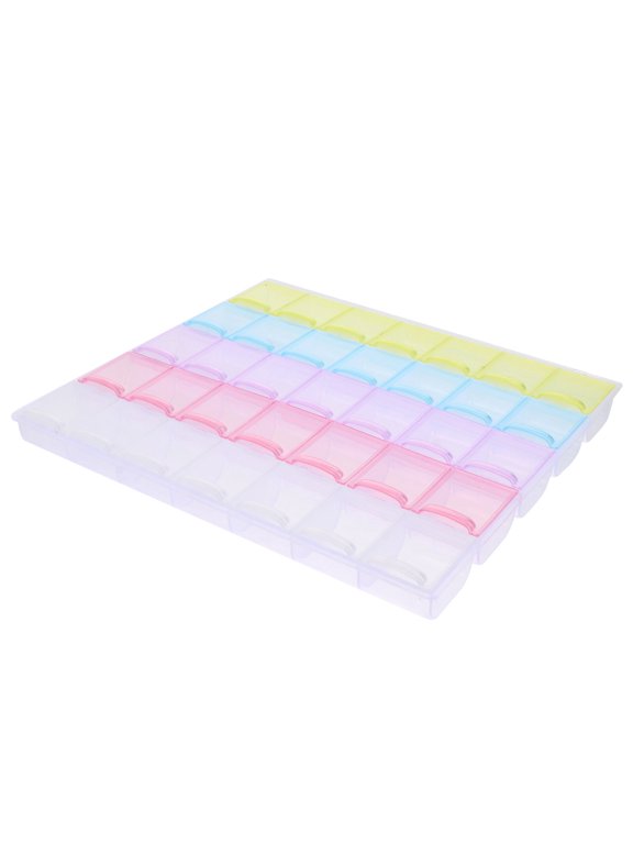1Pc Plastic Compartment Box with 35 Lidded Sections for Jewelry Beads and Rhinestones
