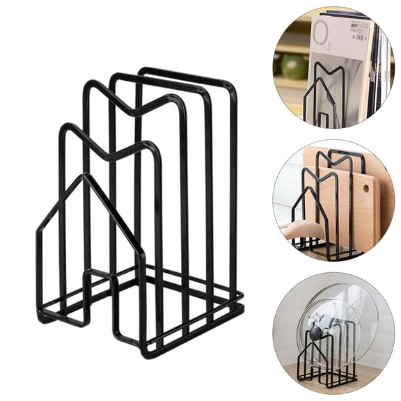 KONTONTY 1Pc Kitchen Storage Rack Black Cutlery Holder Organizer with Space Saving Elegant Design