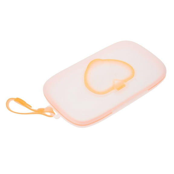 KONTONTY Portable Wipes Box Orange PP Plastic for Diaper Bags and Outdoor Storage 1Pc
