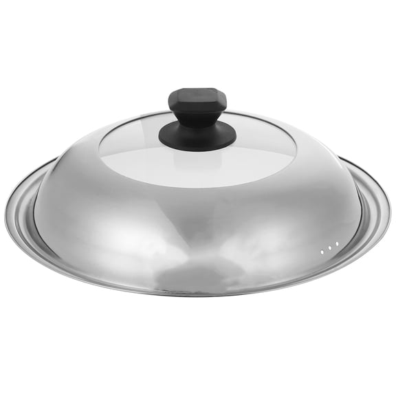 KONTONTY 1Pc Universal Stainless Steel Cookware Lid with Glass Window Thickened Explosion Proof