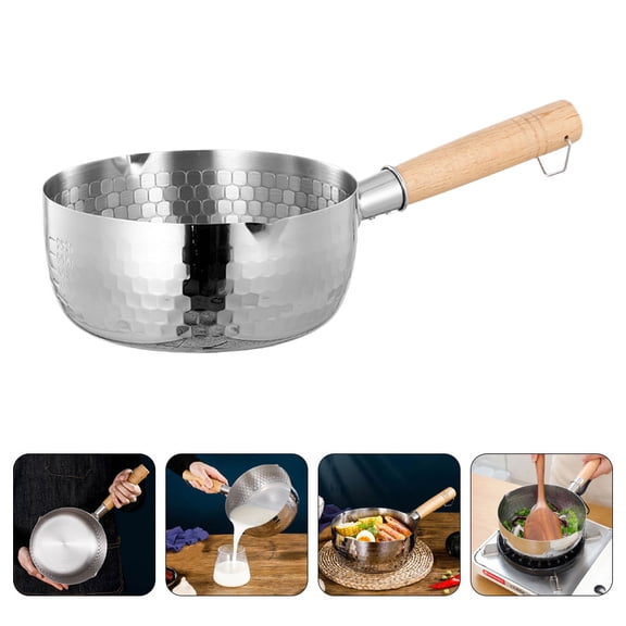 KONTONTY 1Pack Milk Boiling Pot Stainless Steel Small Stock Pot for Cooks
