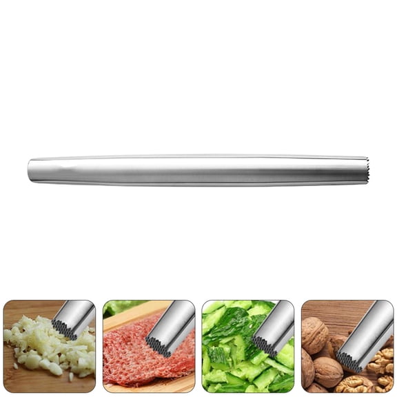 KONTONTY 1Pc Smooth Stainless Steel Rolling Pin for Kitchen Baking Dumpling and Fondant Use