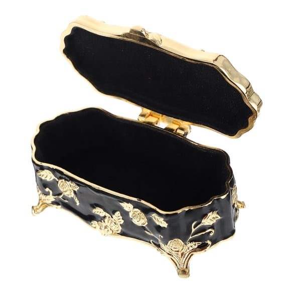 KONTONTY 1Pc Decorative Toothpick Box Black with Easy Open Cover for Home Storage and Organization