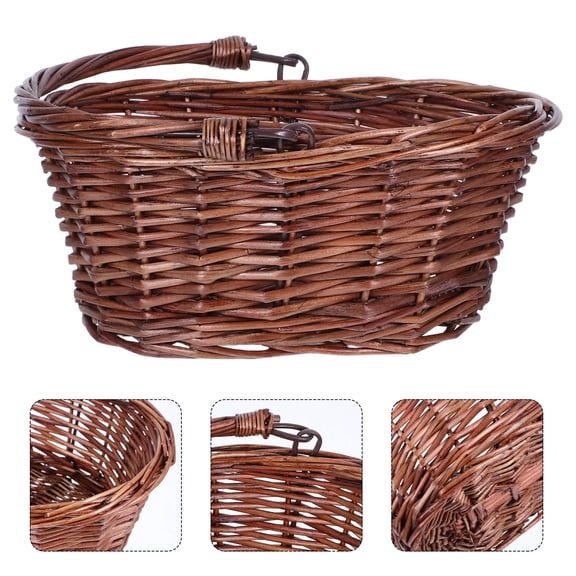 KONTONTY 1Pack Oval Wicker Basket with Handles for Food Baskets and Events