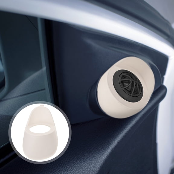 KONTONTY 1Pair Auto Audio Trim Covers White Plastic Car Speaker Adapter Ring with Easy Installation