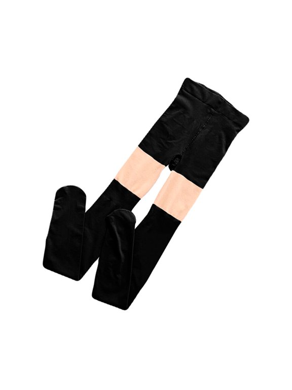 High Waist Leggings Black Soft Stretch with Patchwork Design