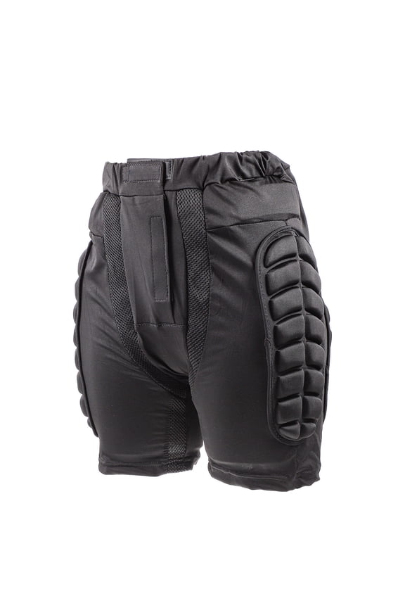 1Pc Black Hip Protection Pant for Skiing Cycling with Supple Sponge Padding Comfortable Durable