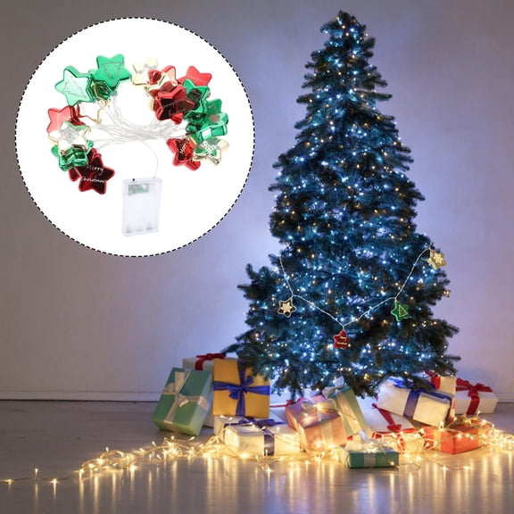 KONTONTY 1Pc Christmas String Light Multi Color Star LED Lamp for Festive Home and Party Decor