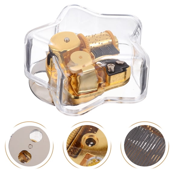 KONTONTY Mechanical Craft Acrylic Music Box, Multi-Color, Clear Melody, Good Mood, 1Pc