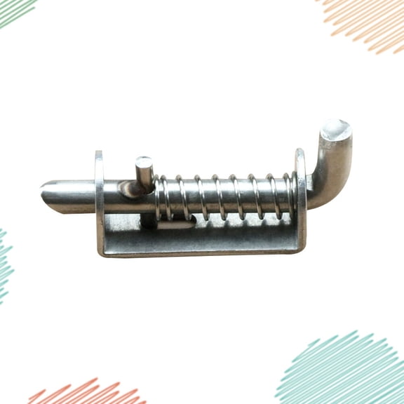 KONTONTY 1Pc Multi-Functional Pet Cages Door Spring Latch in 7*3.3cm Silver Stainless Steel