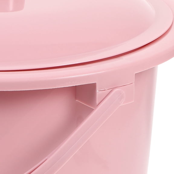 KONTONTY 1Pc Night Up Spittoon Plastic Chamber Pot for Home Use with Lid Pink Portable