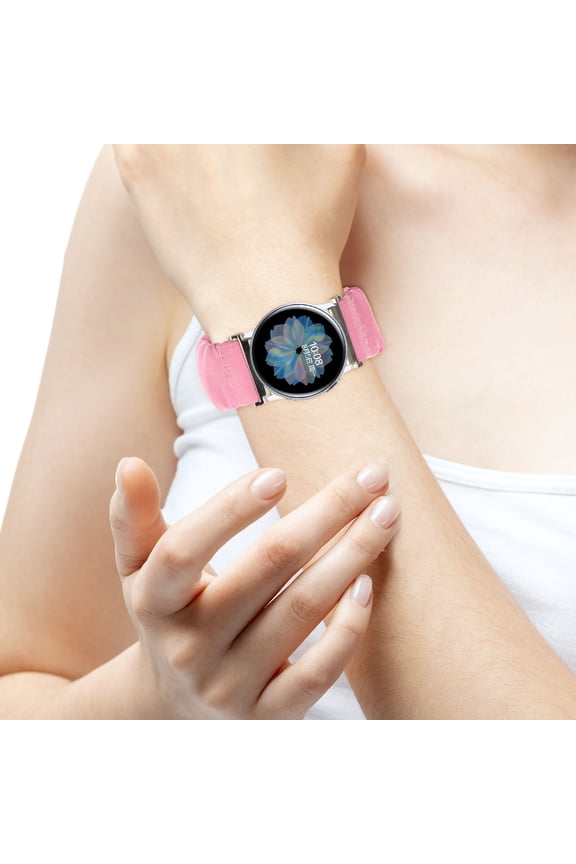 1Pc Pink Printed Watchband Comfortable Unisex Scrunchie Band for Smartwatches