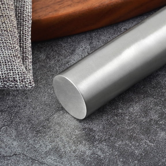 KONTONTY 1Pcs Short Rolling Pin Stainless Steel Non Stick Kitchen Tool for Dumpling Making