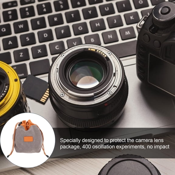 KONTONTY 1Pc Lightweight Dark Grey Camera Carrying Case Waterproof for Lens and Accessories