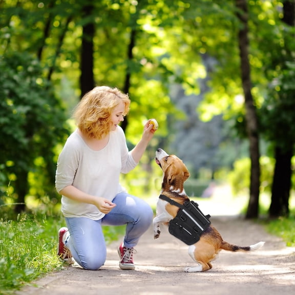 KONTONTY 1Pc Outdoor Dog Saddle Bag Waterproof Black Pet Backpack Straps