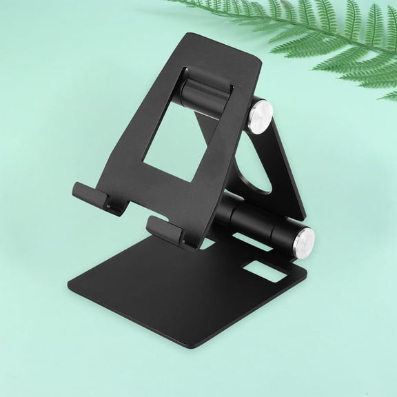 KONTONTY 1Pc Foldable Tablet Holder Metal Desktop Stand for Mobile Phone Use Black