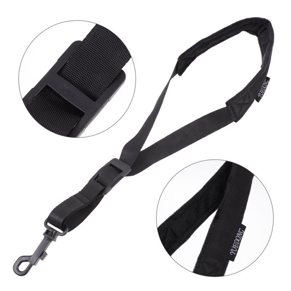 KONTONTY Musicians Neck Strap Saxophone Neck Strap Black Cotton Comfortable Practice 1Pack