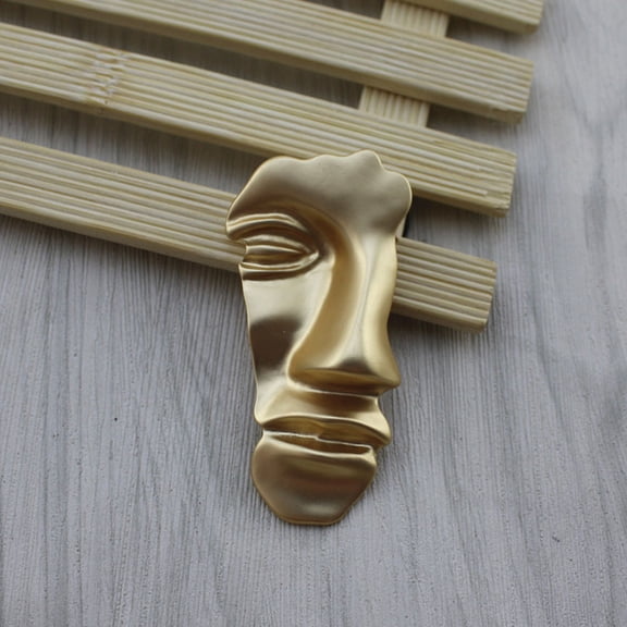 KONTONTY 1Pc Stylish Golden Alloy Face Brooch Pin Design for Party and Everyday Wear