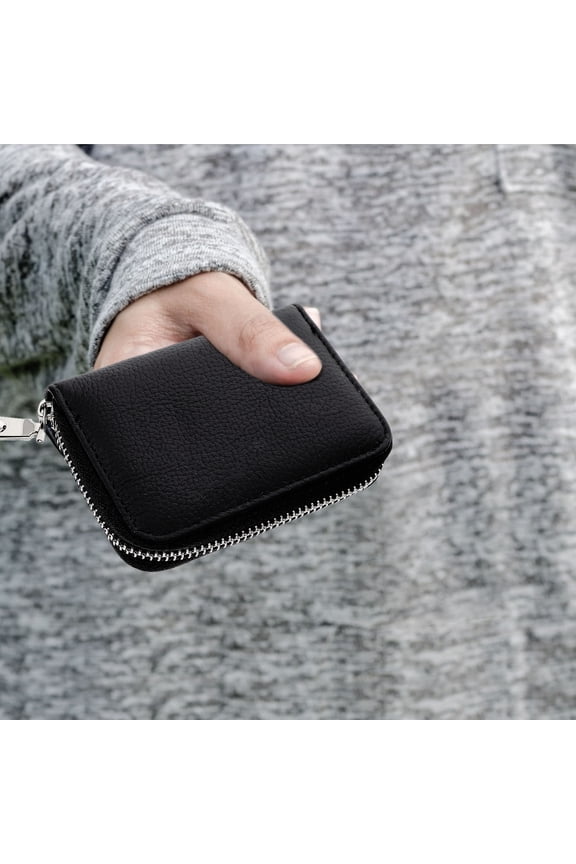 Black PU Wallet Portable Multifunctional with Multiple Slots