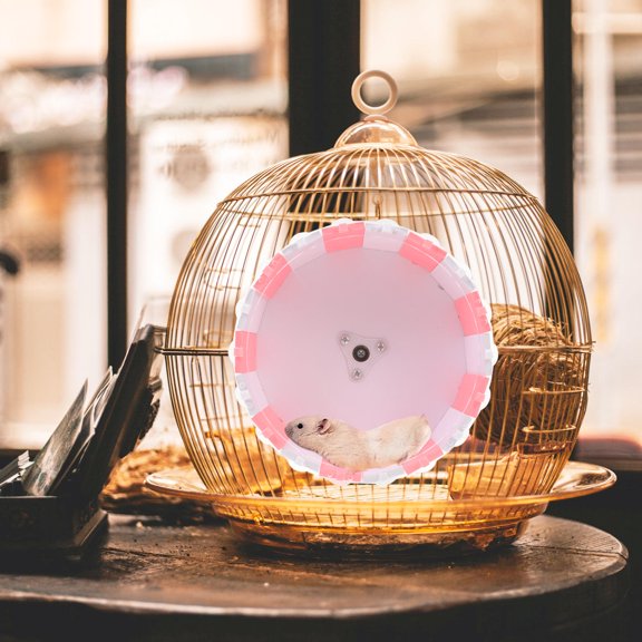 KONTONTY 1Pc Small Animal Running Machine Pink Hamster Exercise Wheel for Pets