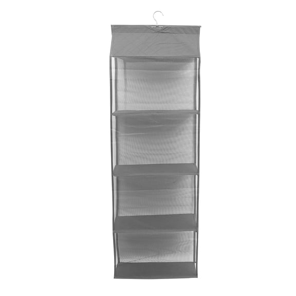 KONTONTY 1Pc Strong Load Bearing Light Grey Hanging Storage Holder with Transparent Mesh for Easy Item Access