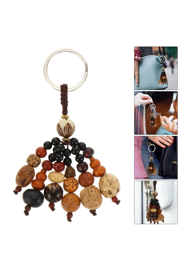 1Pc Ethnic Style Keychain Bodhi Pendant Lightweight Bag Ornament with Convenient Buckle