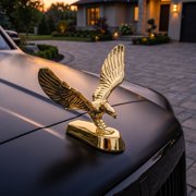 KONTONTY 1Pc Universal Motorcycle Front Badge Golden Zinc Alloy Eagle Decoration for