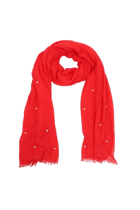 1Pc Soft Red Cotton Scarf Versatile Multi-Purpose Shawl with Stylish