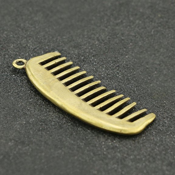 KONTONTY 1Pc Retro Comb Pendant Keychain Accessory Copper Decorative Hanging Ornament