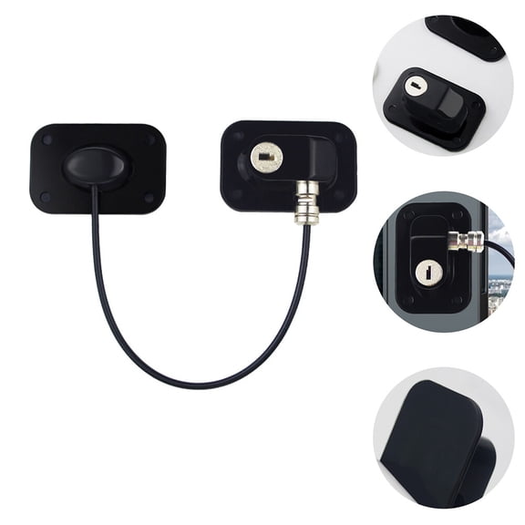 KONTONTY 1Pc Protective Safety Latch Black Window Lock for Improved Air Circulation and Security