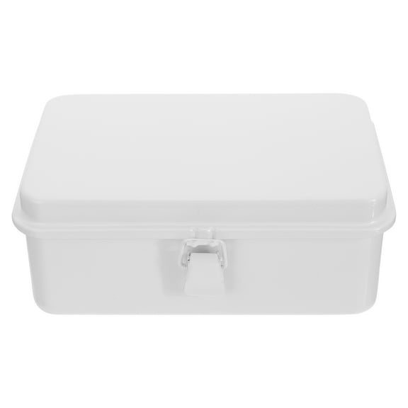 KONTONTY 1Pcs Box for Storage in White Cold with Rectangular Shape and Buckle Design