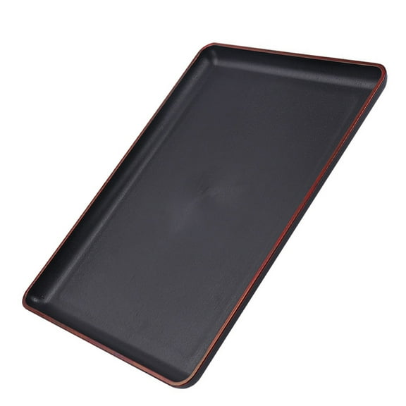 KONTONTY 1Pcs Household Storage Tray for Kitchen Counter Black PP with Large Capacity