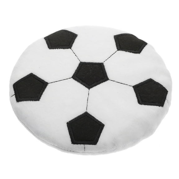 KONTONTY 1Pc Plush Soccer Shape Flying Disc for Pet Fetch and Training Fun