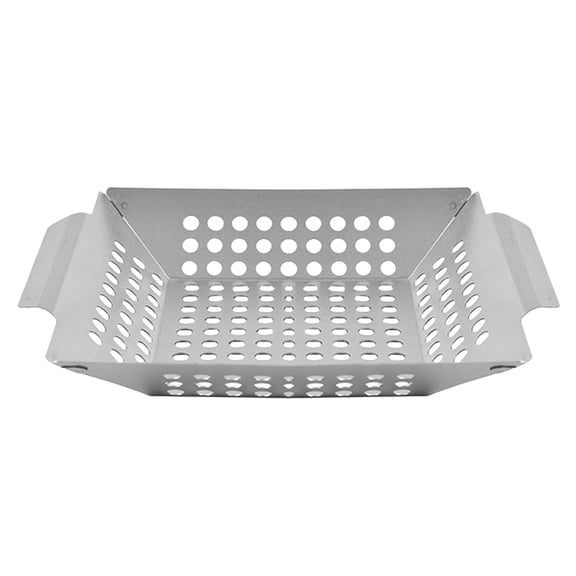 KONTONTY Reusable Bbq Pan Grill Tray Stainless Steel Silver 1Pack