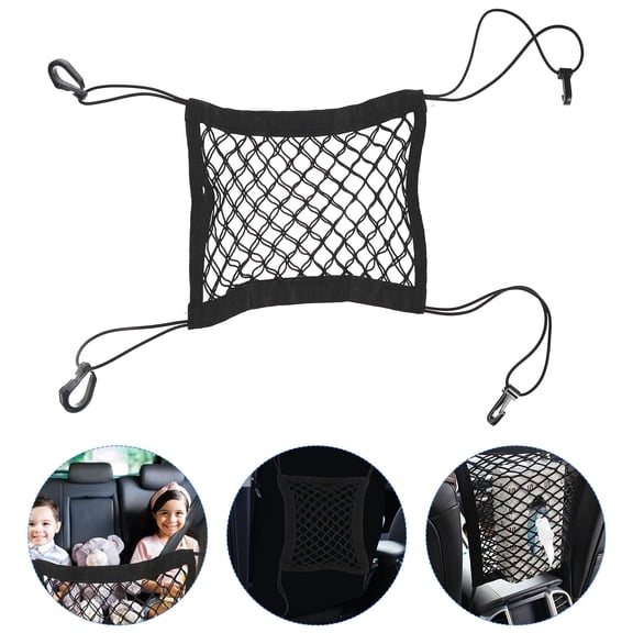 KONTONTY 1Pcs Seat Back Mesh Pocket for Car Interior with Elastic Strap Design 30X25cm