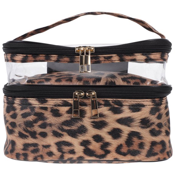 KONTONTY 1Pc Transparent Travel Toiletry Bag Zipper Closure Storage Bag