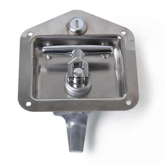 KONTONTY 1Pcs Truck Accessories T-Shape Lock for Toolboxes and Cabinets Stainless Steel Bright Plating